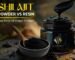 Shilajit powder vs resin comparison showing texture, color, and form.